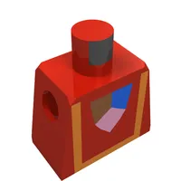 Torso Vest w/ Gold, Shield Tri-Colored Print, Red Arms, Yellow Hands