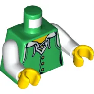 Torso Vest with White Laces Print, White Arms, Yellow Hands