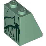 Slope 65° 2 x 2 x 2 with Bottom Tube with Black and Dark Green Robe Print