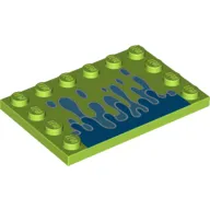 Plate Special 4 x 6 with Studs on 3 Edges with Blue Water Splash Print