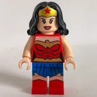 Wonder Woman with Tiara and Hair, and Gold Belt with Blue Skirt