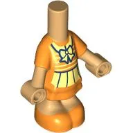 Microdoll Body Short Dress Orange, Bright Light Yellow Shirt and Bow Print