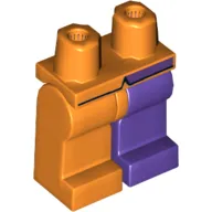 Hips and Dark Purple Left Leg, Orange Right Leg with Coattails Print