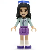 Emma - Light Aqua Top, Medium Lavender Skirt, Glasses