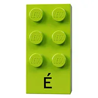 Braille Brick 2 x 4 with 6 Studs ⠿ and 'É' print