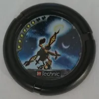 Large Figure Throwing Disk, Jet / Judge, 6 Pips, Holding Up Glowing Disk Print