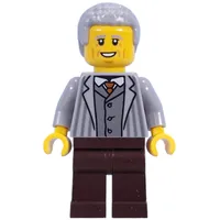 Visitor, Light Bluish Grey Torso, Dark Brown Legs, Light Bluish Grey Hair