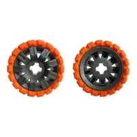 Wheel 60 x 34, with Orange Tire 81 x 40 Balloon Offset Tread