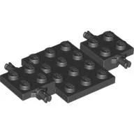 Vehicle Base 4 x 7 x 2/3 with 3 x 4 Recessed, Wheel Pins