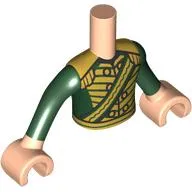 Minidoll Torso Boy with Light Nougat Arms and Hands with Dark Green Uniform, Gold Decorations print