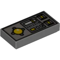 Tile 1 x 2 with Joystick and Vehicle Control Panel Print