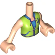 Minidoll Torso Girl, Lime Jacket, Purple Trim, Blue Shirt, Laces