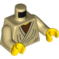 Torso Robe, Reddish Brown Shirt / '20 YEARS LEGO STAR WARS' Print (Obi-Wan), Tan Arms, Yellow Hands