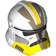 Helmet Clone Trooper Phase 2, Closed Front, Holes for Visor with Yellow, Dark Tan Markings print