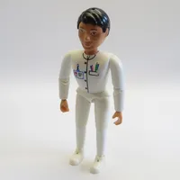 Belville Figure Articulated Elbows, Male, Black Hair, White Pants, White Shirt with Badge, Pocket and 2 Pens Print (Medic)