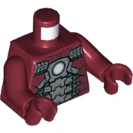 Torso Armour with Light Bluish Gray Plates, Light Blue/White Circle (Arc Reactor) Print (Iron Man), Dark Red Arms and Hands