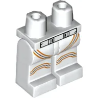 Hips and White Legs with Space Suit, White Belt, Dark Orange/Medium Blue Lines