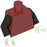 Torso Vest with Dark Purple Flowers and Chain over Black Shirt Print, Black Arms, White Hands