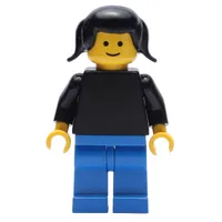 Woman, Plain Black Torso, Blue Legs, Black Hair