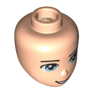 Minidoll Head, Light Blue Eyes and Open Mouth