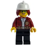 Freya McCloud, Open Dark Red Jacket with Badge, White Fire Helmet (3626cpr2972 Head)