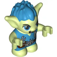 Goblin - Dark Azure Hair and Tunic - Brown Belt with Plant Clippings in Pouch and Small Shovel (Guxlin) Print