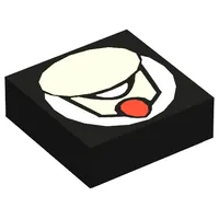 Tile 1 x 1 with Green Oval Print