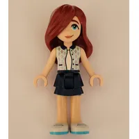 Paisley - White Top, Dark Blue Skirt