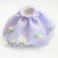 Belville, Skirt, Long, Rose Print Border and Sheer Purple Layer with 2 Pink Roses