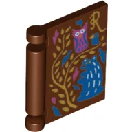 Book Cover with Owl, Tree, River, and 'R' Print