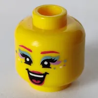 Minifig Head Fairy Singer, Open Mouth Singing, Red Lips, Metallic Blue Eye Shadow print