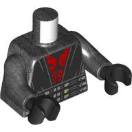 Torso, Black Jedi Robes, Belt with Silver Details, Red Tattoos print, Pearl Titanium Arms, Black Hands