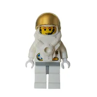 Astronaut, White, Light Gray Hips, Helmet with Breastplate and Large Chrome Gold Visor, Headset