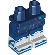 Hips with Dark Blue Legs and White Boots Pattern with Silver Stars, Nike Logo, Medium Azure Sneakers print