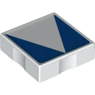 Duplo Tile 2 x 2 with Shape Blue Inverse Isosceles Triangle Print