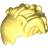 Hair High Bangs, Large Wavy Curls and Small Bun