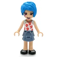 Evelyn - White Top, Sand Blue Skirt, Dark Azure Hair, Face Paint