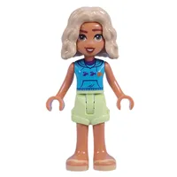 Nova - Dark Azure Top, Yellowish Green Shorts