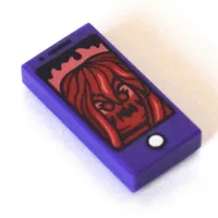 Tile 1 x 2 with Smart Phone and Dark Red Ghost Print