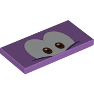 Tile 2 x 4 with White Eyes, Reddish Brown Pupils print