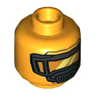 Minifig Head AIM Agent, Pearl Titanium Mask with Orange Visor Print