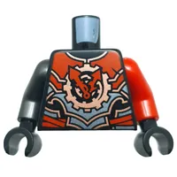 Torso, Odd Arms, Red/Silver/Copper Armor, Gears/Clock with Red Dials print, Left Red Arm, Right Pearl Titanium Arm, Black Hands