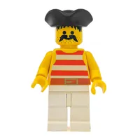 Pirate - Red Stripes, White Legs, Black Tricorne