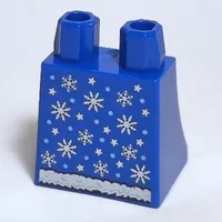 Hips and Legs Under Dress/Robe with White and Silver Snowflakes Print