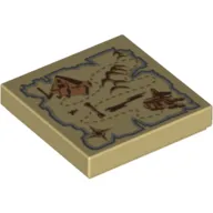 Tile 2 x 2 with Map Pyramid and Sphinx Print