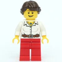 White Torso, Red Legs, Dark Brown Hair