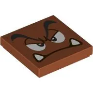 Tile 2 x 2 with Goomba Face, Annoyed Print