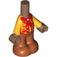 Microdoll Body Pants Dark Orange with Bright Orange Shirt, Red Tie/Scarf, Medium Nougat Legs, Reddish Brown Hands