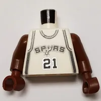 Torso Basketball Jersey, San Antonio Spurs '21' Print, Long One Piece Arms Brown (NBA)