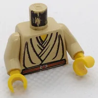 Torso Layered Shirt, Brown Belt Print, Tan Arms, Yellow Hands